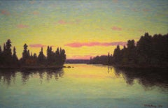 Skandinavische Seeansicht im Abendlicht des schwedischen Künstlers Otto Lindberg