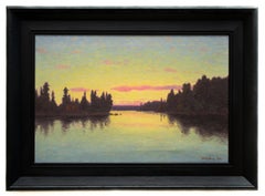 Scandinavian Lake View in the Evening Light by Swedish Artist Otto Lindberg