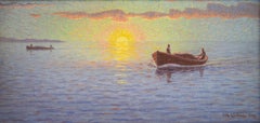 Sunset in the Archipelago by Otto Lindberg, Painted 1922, Oil Painting 