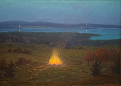 Walpurgis Night 1932 (Valborg) by Swedish Artist Otto Lindberg, Oil on Canvas