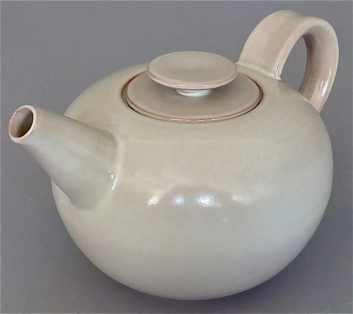 Otto Lindig Bauhaus Tea Service Karlsruhe Majolica Germany 1923 Glazed Ceramic For Sale 2