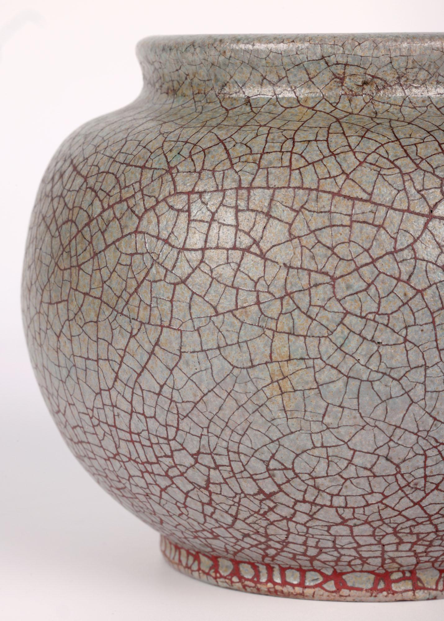 Glazed Otto Lindig German Bauhaus Studio Pottery Vase For Sale