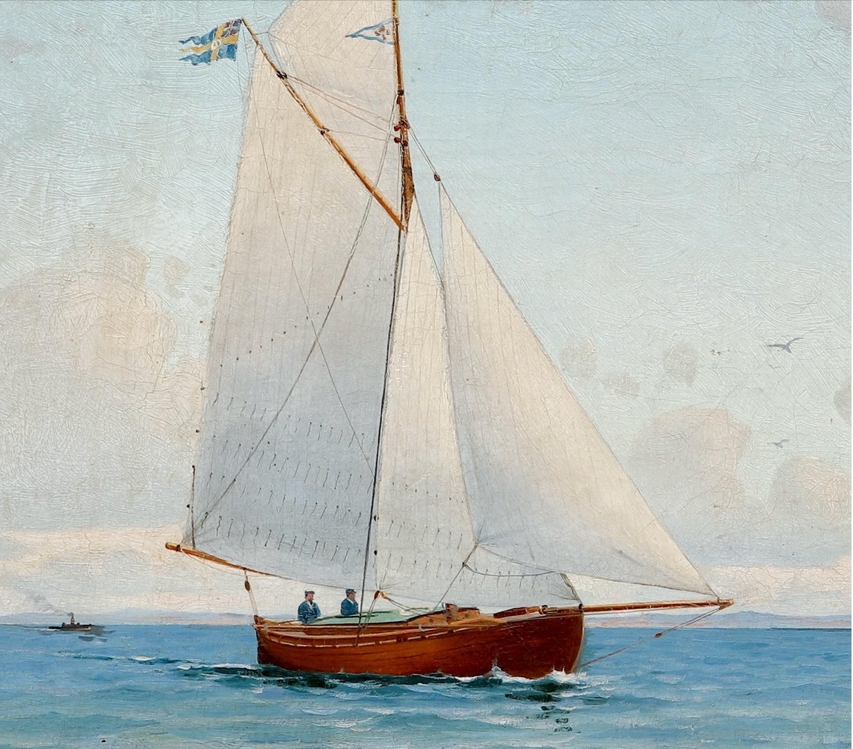 Ludvig Richarde, Kleiner Gaffelkutter, der am Leuchtturm Böttö vorbeisegelt 1