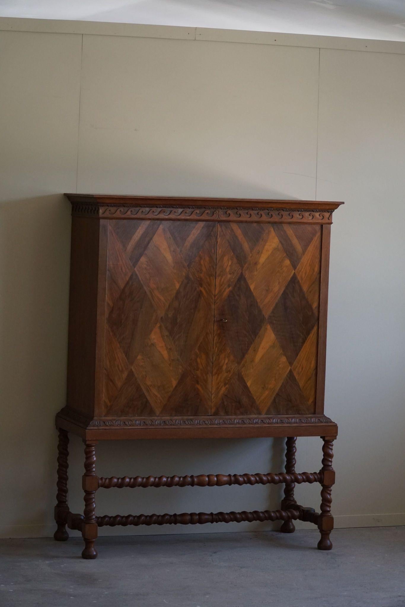 Otto Meyer, Harlequin Cabinet in Nutwood, Danish Modern, Made in 1926 1