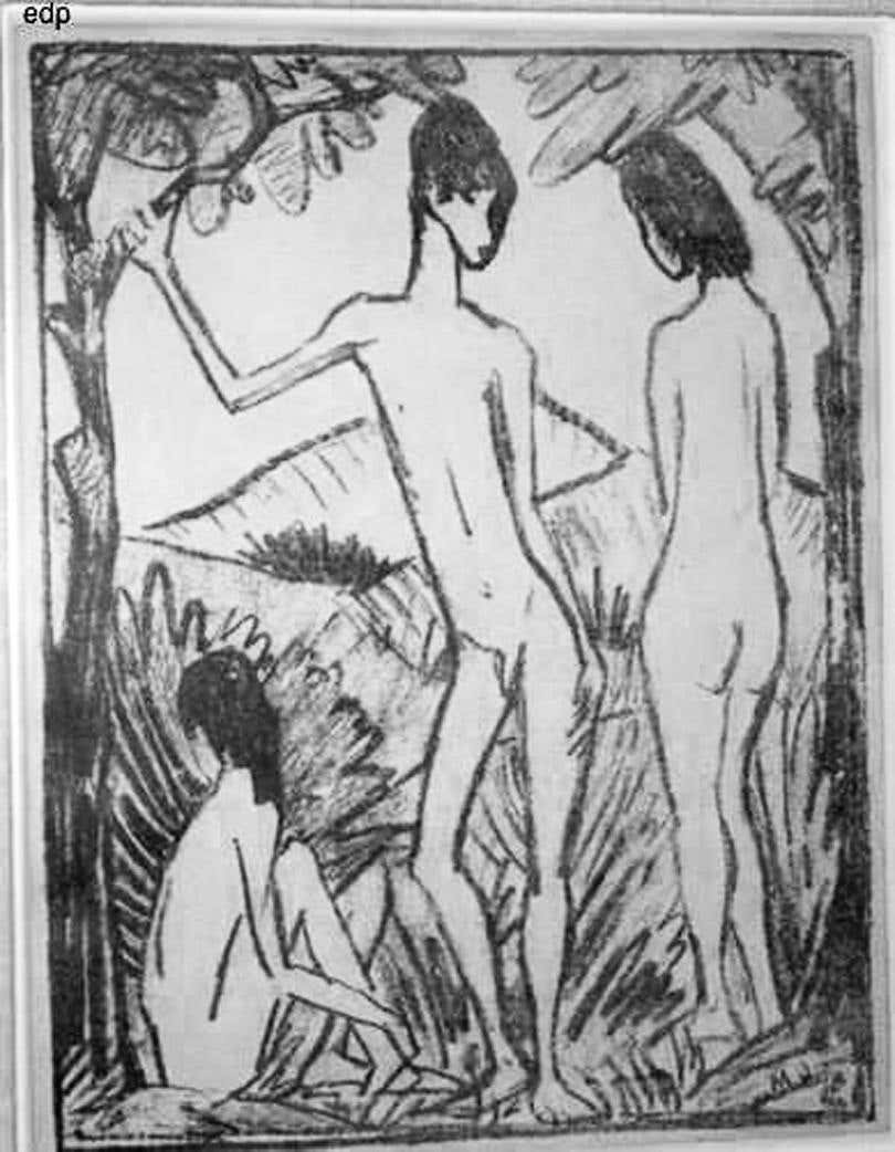 STEHENDE KNABE UND ZWEI MADCHEN