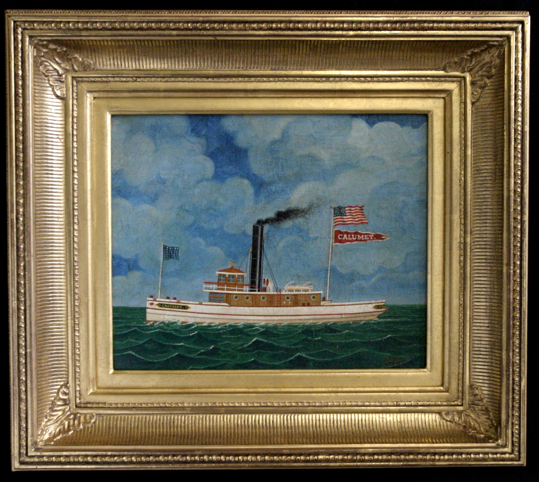 Great Lakes Tugboat CALUMET - Painting by Otto Muhlenfeld