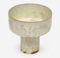 Otto Natzler and Gertrud Natzler Footed Cylindrical Bowl (Chalice), 1965