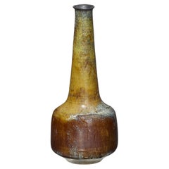 Otto Natzler and Gertrud Natzler Long-Necked Cylindrical Bottle with Lip, 1967