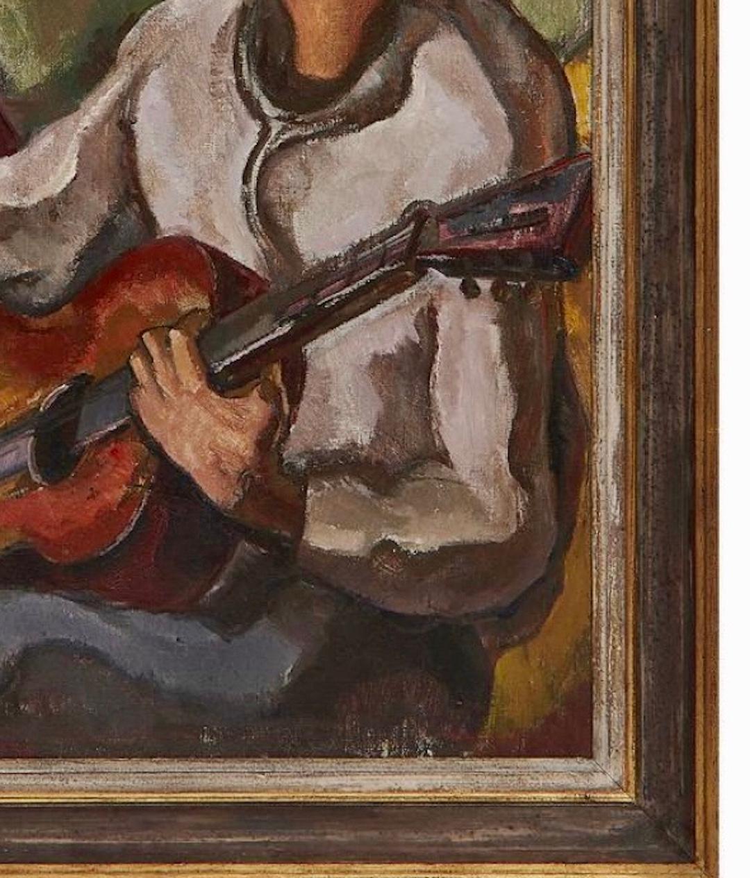 the guitar player painting