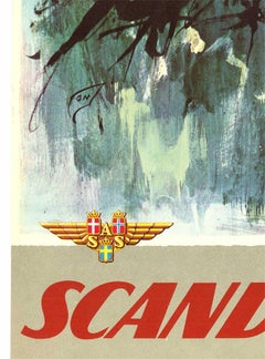 Original "Scandinavia by SAS, Scandiavian Airlines System vintage travel poster