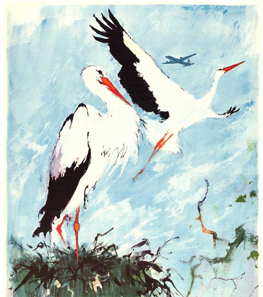 Vintage-Reiseplakat „Scandinavia by SAS, Scandiavian Airlines System“, Skandinavien (Amerikanische Moderne), Print, von Otto Nielsen
