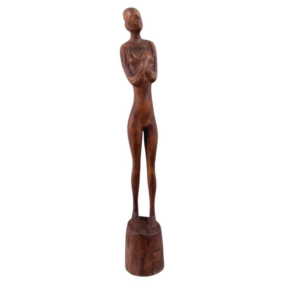 Otto Pedersen (1902 - 1995), dänischer Künstler, gelistet. Große Holzskulptur.