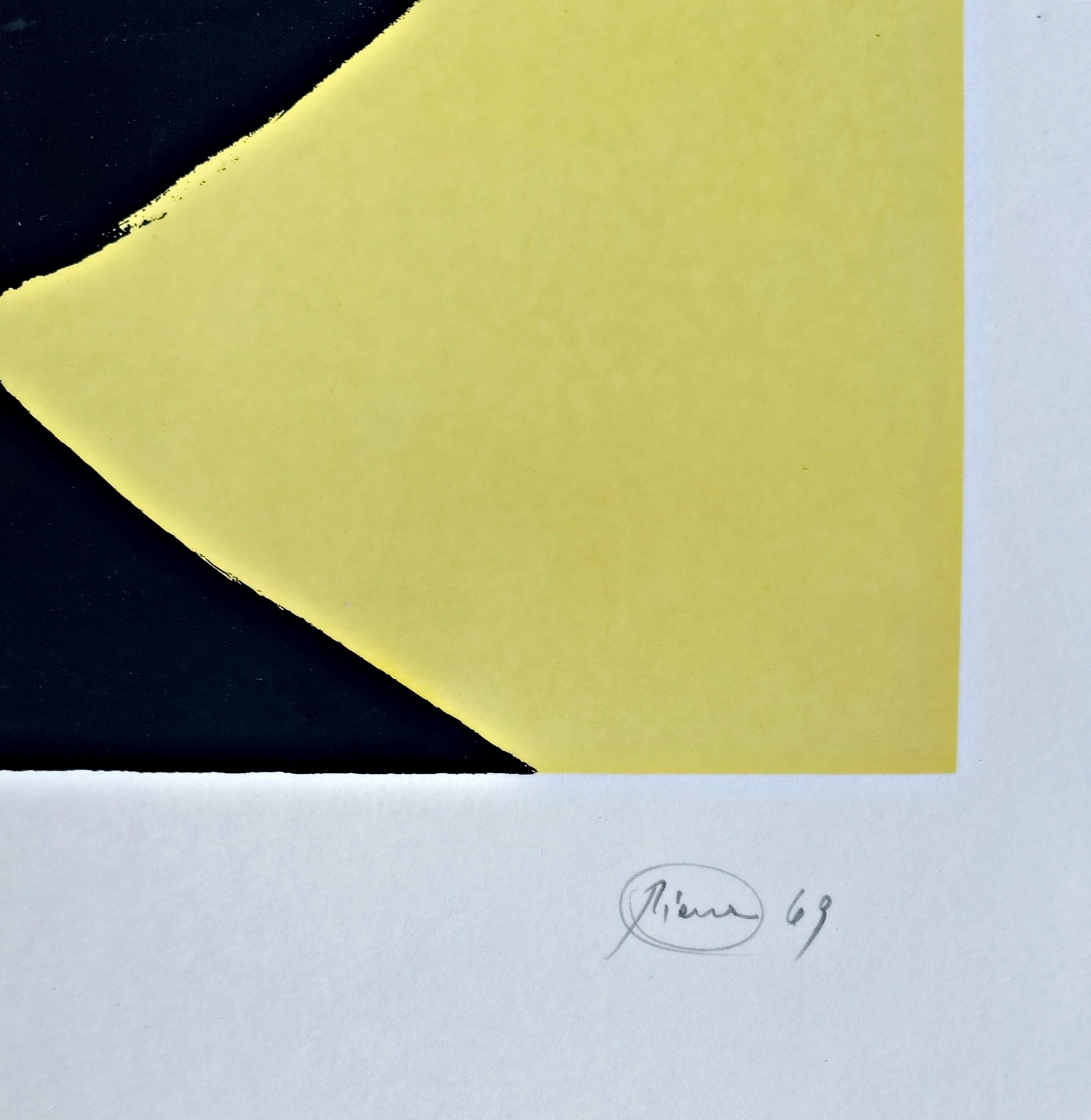 Telemagisch, 1969, Color Silkscreen, Signed and Limited, Artist Group Zero - Beige Abstract Print by Otto Piene