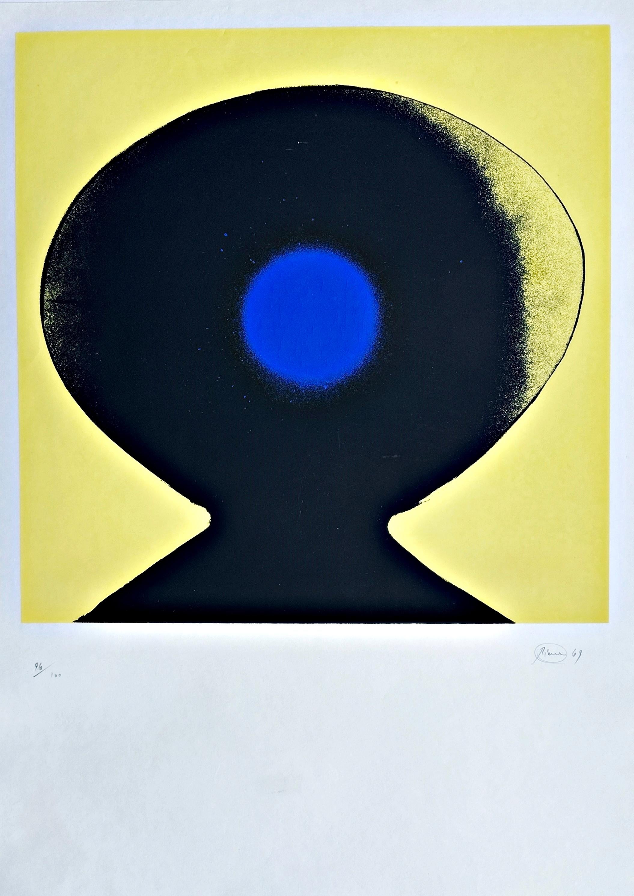 Otto Piene Abstract Print - Telemagisch, 1969, Color Silkscreen, Signed and Limited, Artist Group Zero