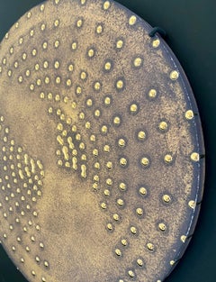 Raster Sun, 2009, clay, gold glaze, round, Group Zero, light
