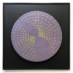 Raster sun, 2009, clay, gold glaze, round object, Group Zero, light