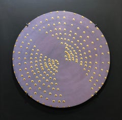 Raster sun, 2009, clay, gold glaze, round object, Group Zero, light