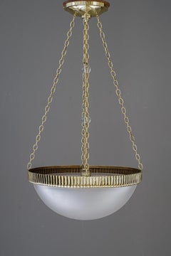 Otto Prutscher chandelier with original glass shade vienna around 1908