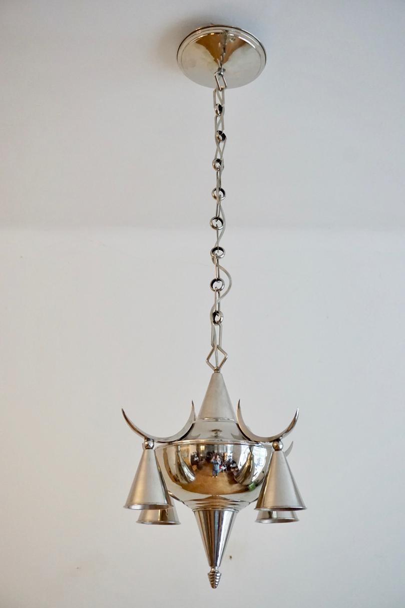 Iron Otto Prutscher 'in style of' Chandelier from Vienna, 1920s Wiener Werkstatte