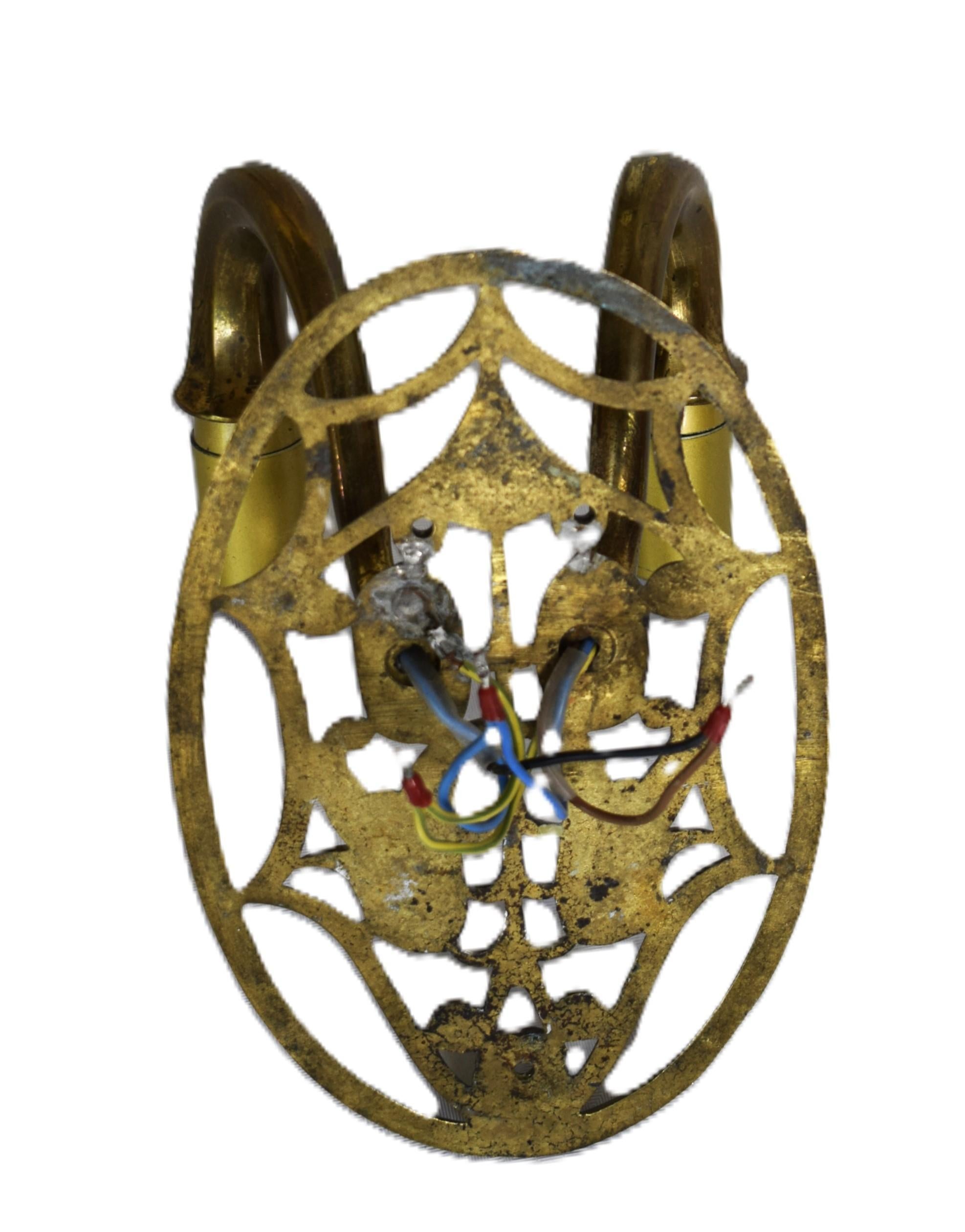 Otto Prutscher; Wiener Werkstätte: 2 Wandlampen (Messing) im Angebot