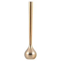 Otto Rasmussen for Design Asmussen. Tall and narrow necked brass vase.