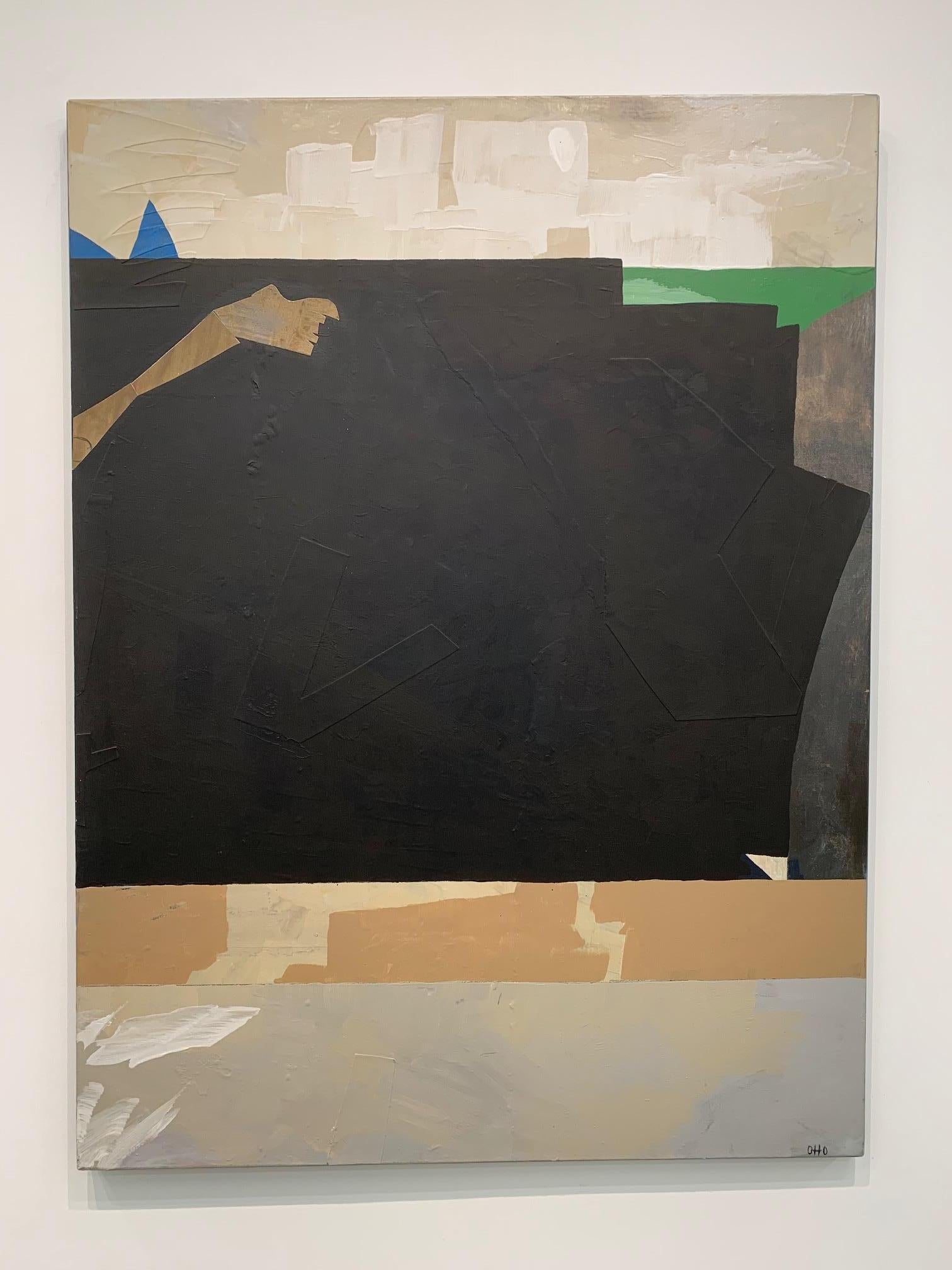 This contemporary, abstract painting by Otto Rogers, depicts a geometric landscape using neutral and earth colour tones. The application of paint to the canvas is full of texture. 

Otto Rogers was born in 1935 in Kerrobert, Saskatchewan. He