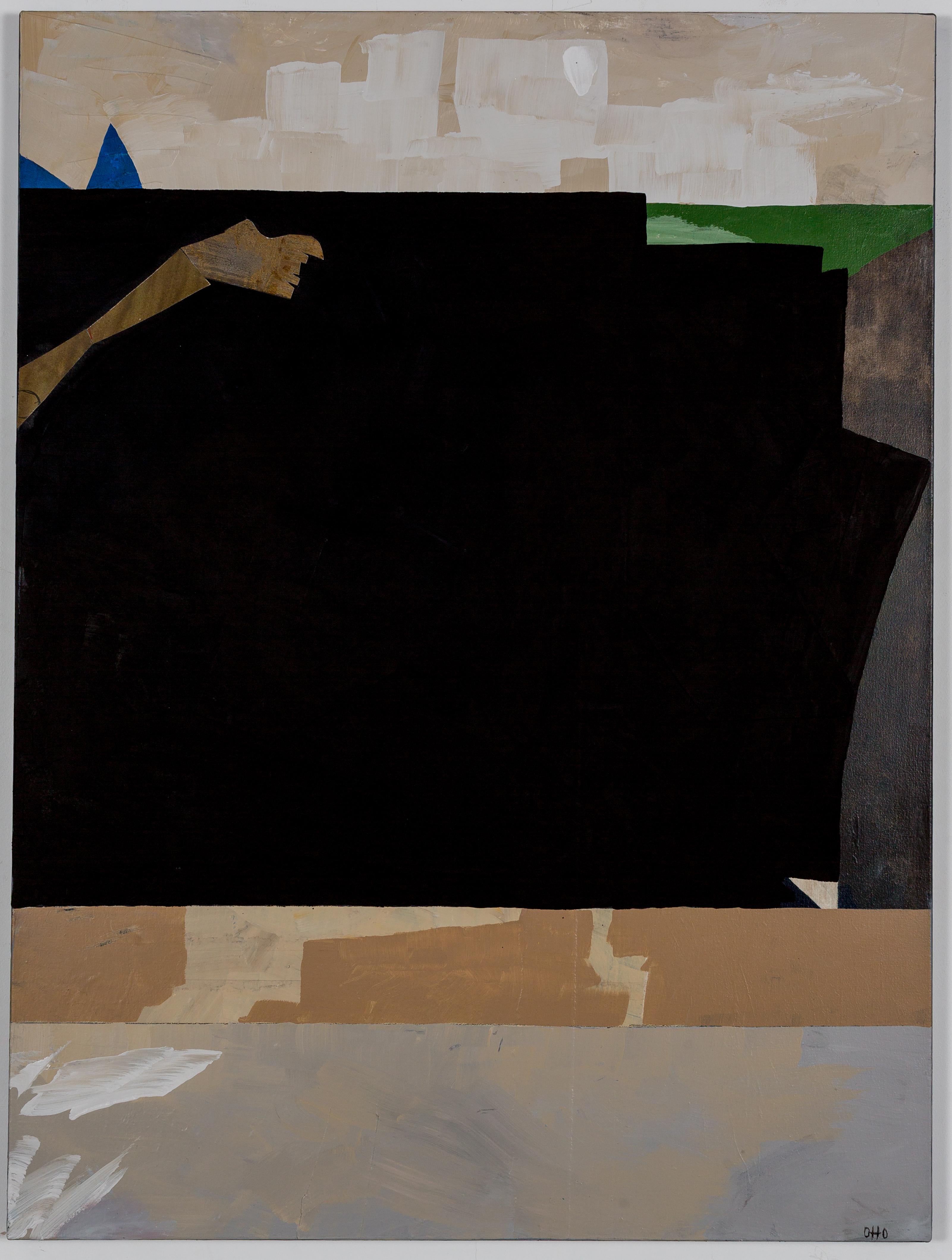 Otto Rogers Abstract Painting - "Black Cliff, " Contemporary, Abstract, Landscape Painting