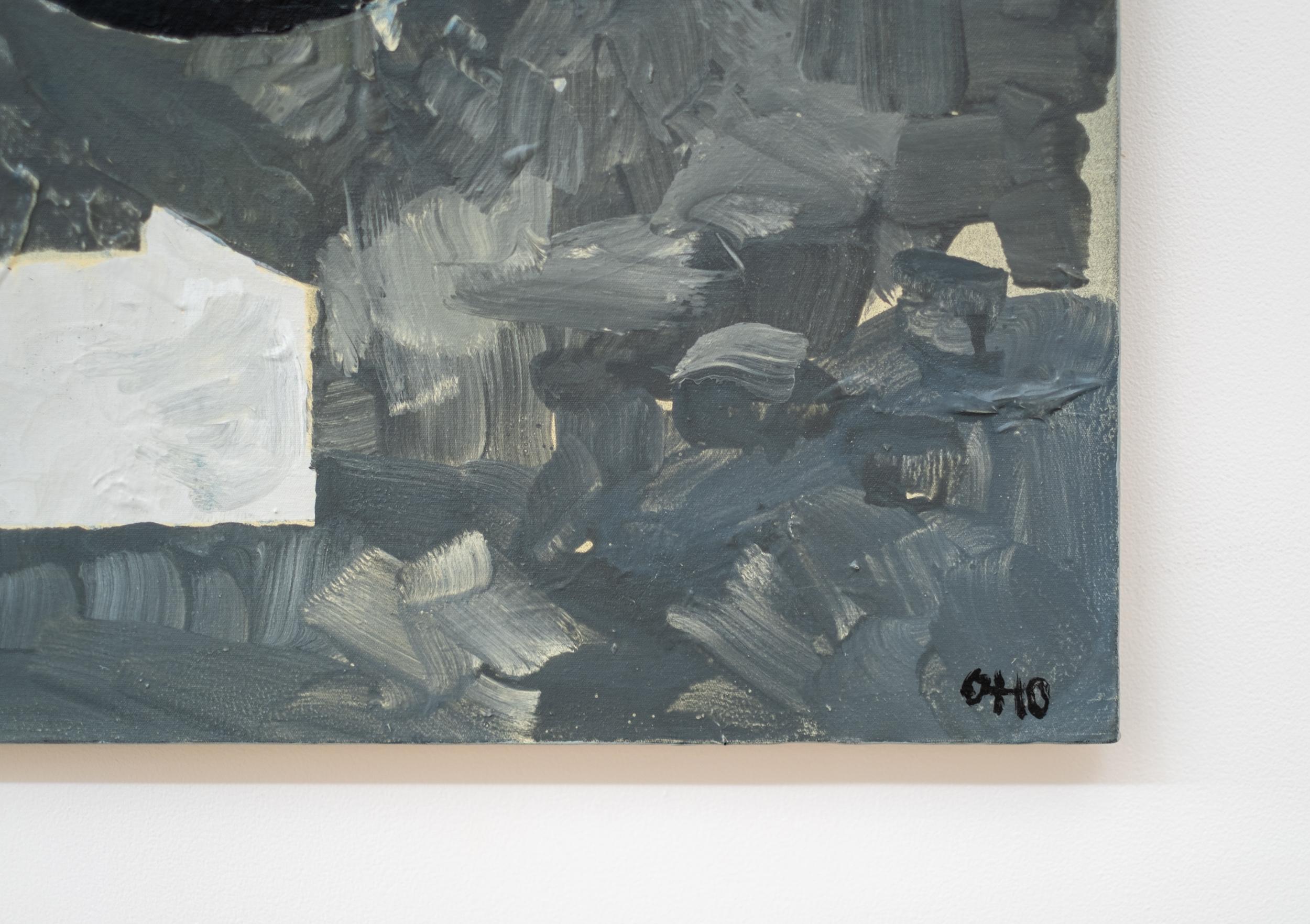 Composizione di foglie - contemporaneo, modernista, astratto, acrilico su tela - Abstract Painting Grigio di Otto Rogers