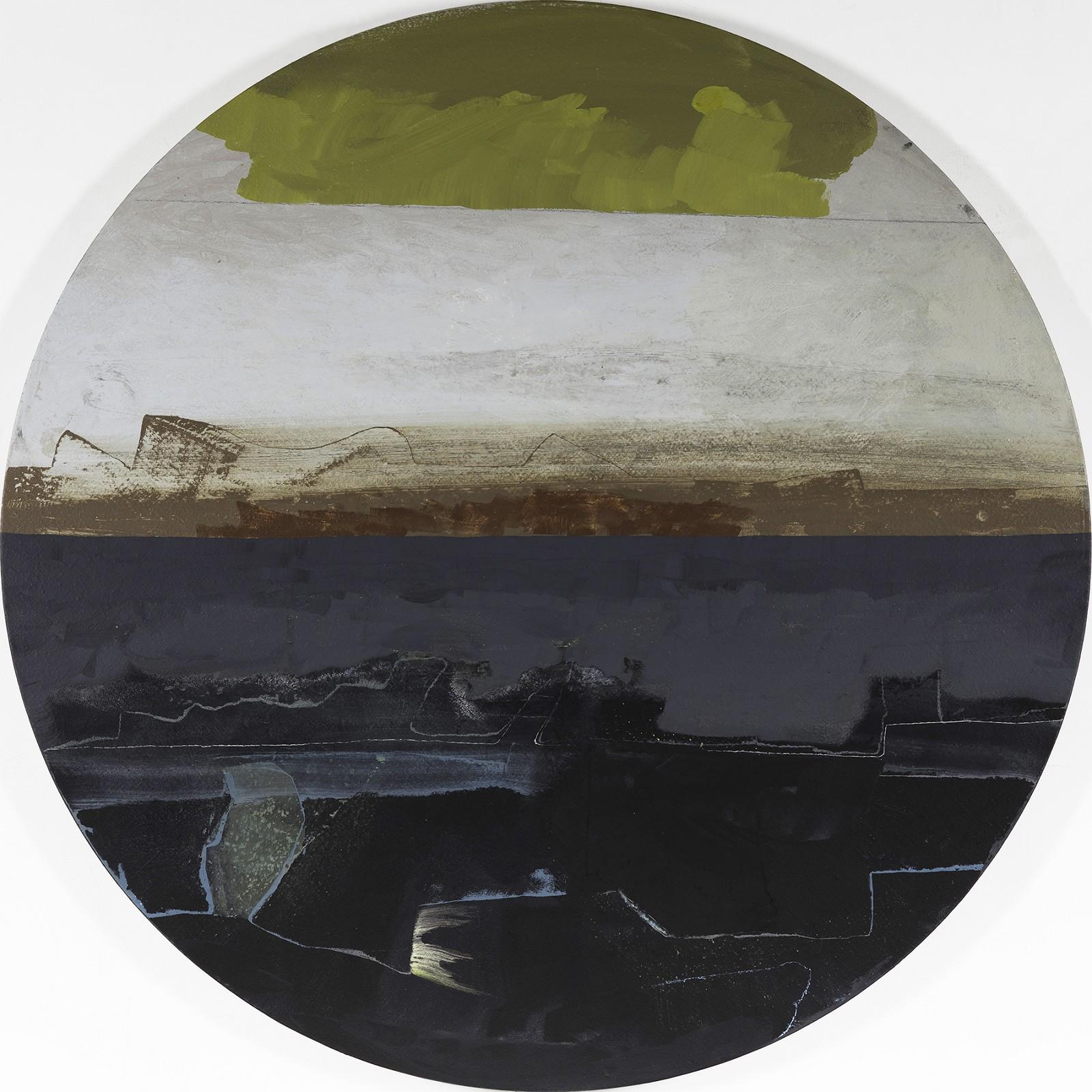 Abstract Painting di Otto Rogers - Luce all'alba - intimo, astratto, cubista, paesaggio, tondo, acrilico su tela