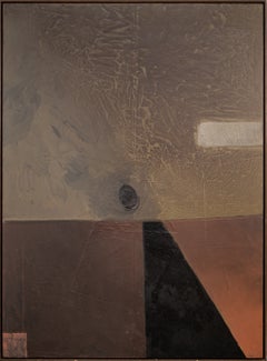 Night Walk - Abstract Acrylic Painting on Canvas, Circa 1990, 60x44 in