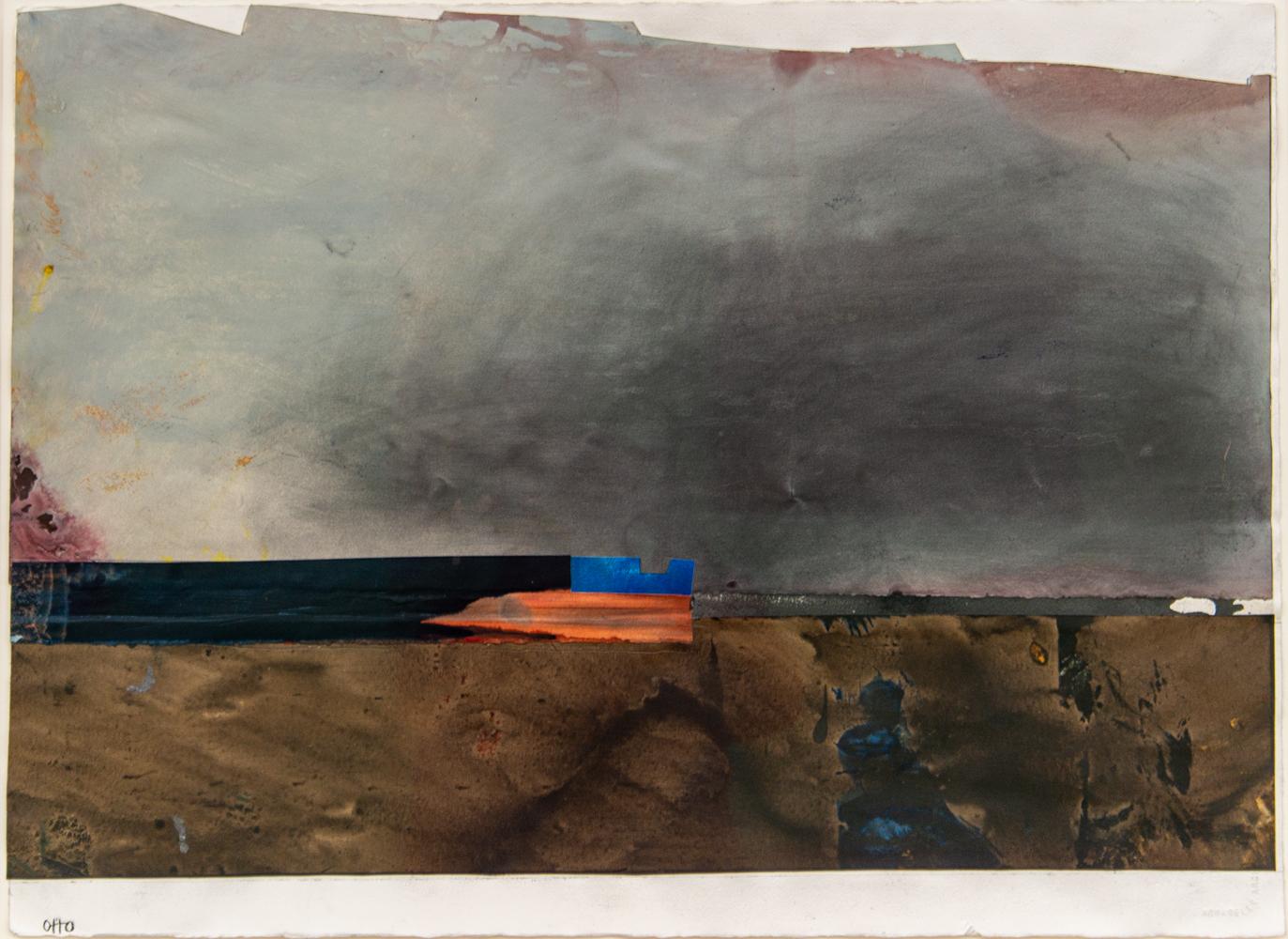 Seashore Light - kühn, erd, modern, abstrakt, Acryl und Graphit auf Papier – Painting von Otto Rogers