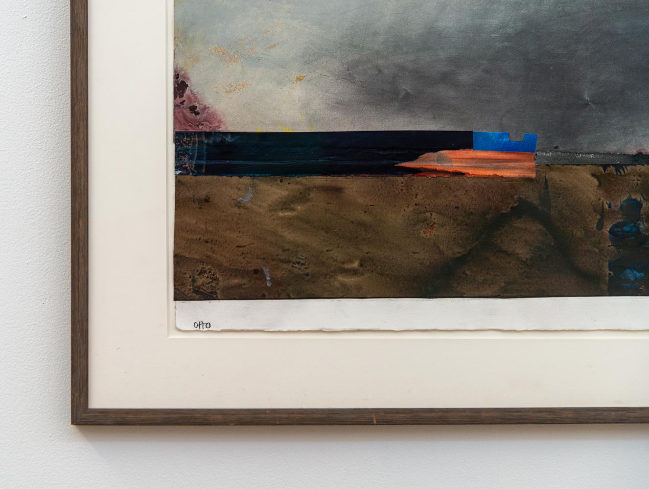 Lampe de bord de mer - audacieuse, terreuse, moderniste, abstraite, acrylique et graphite sur papier - Abstrait Painting par Otto Rogers