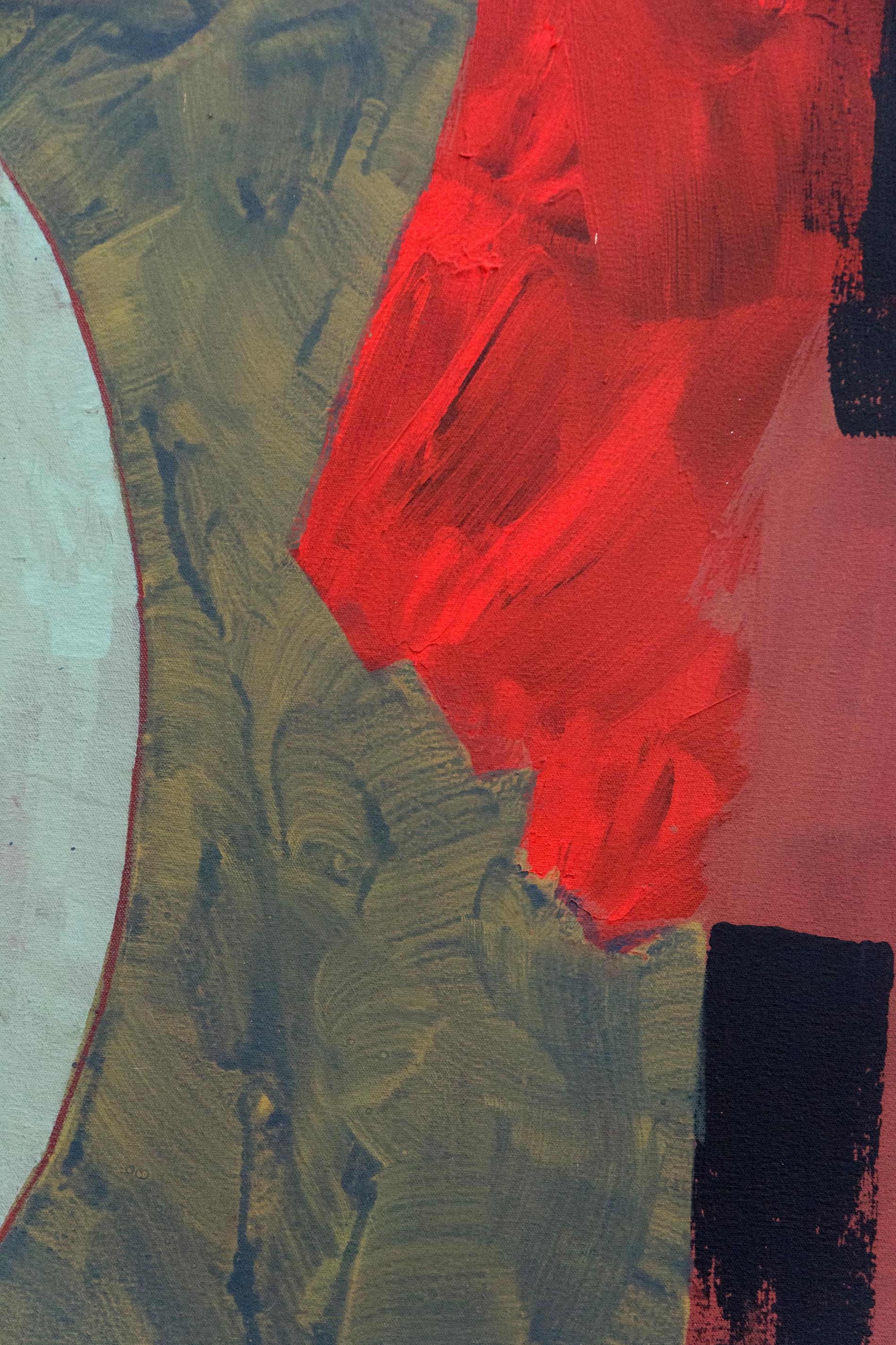 Einzelblatt – lebendig, intime, abstrakte, kubistische, modernistische, Acryl auf Leinwand – Painting von Otto Rogers