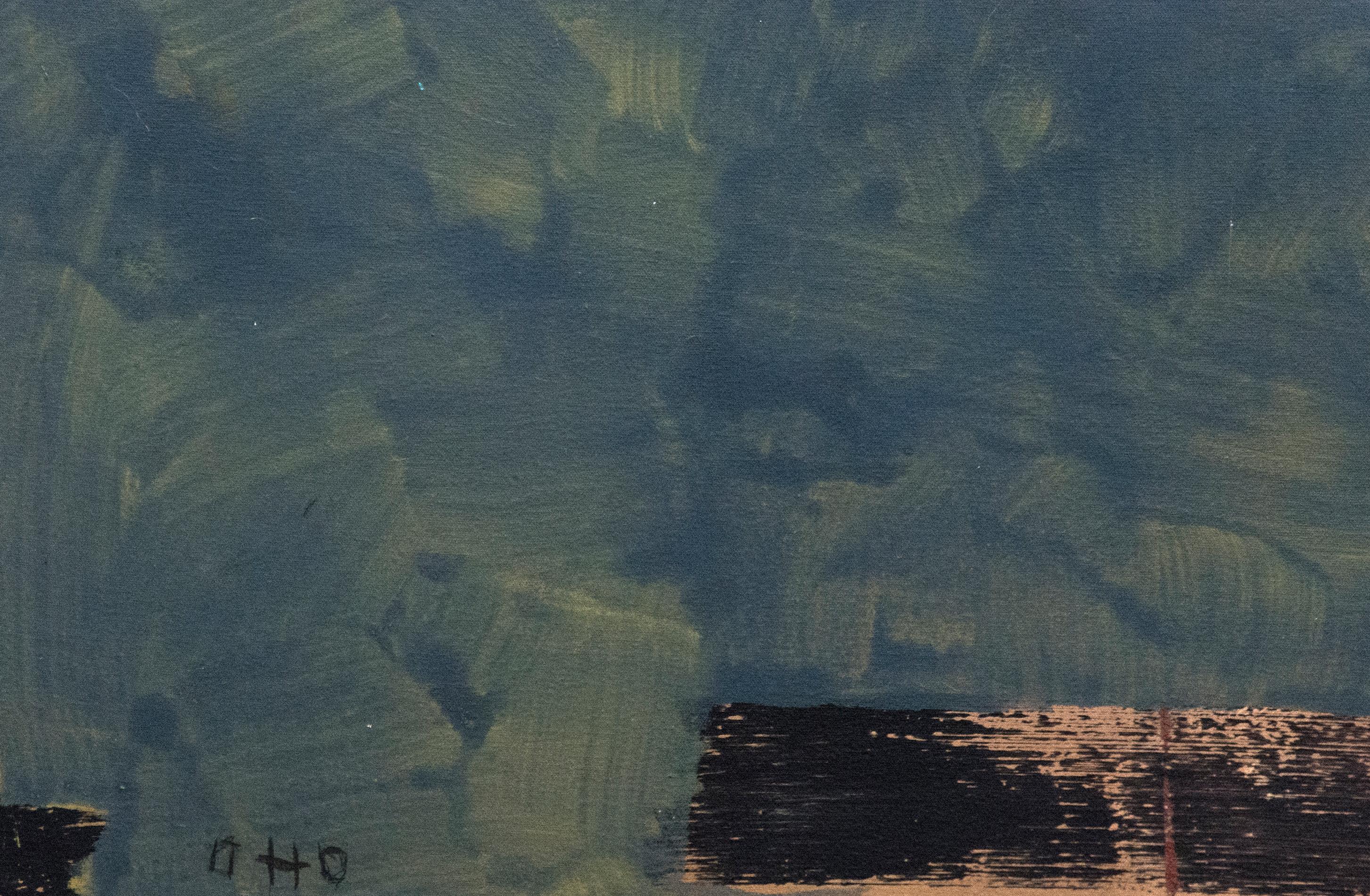 Einzelblatt – lebendig, intime, abstrakte, kubistische, modernistische, Acryl auf Leinwand (Zeitgenössisch), Painting, von Otto Rogers