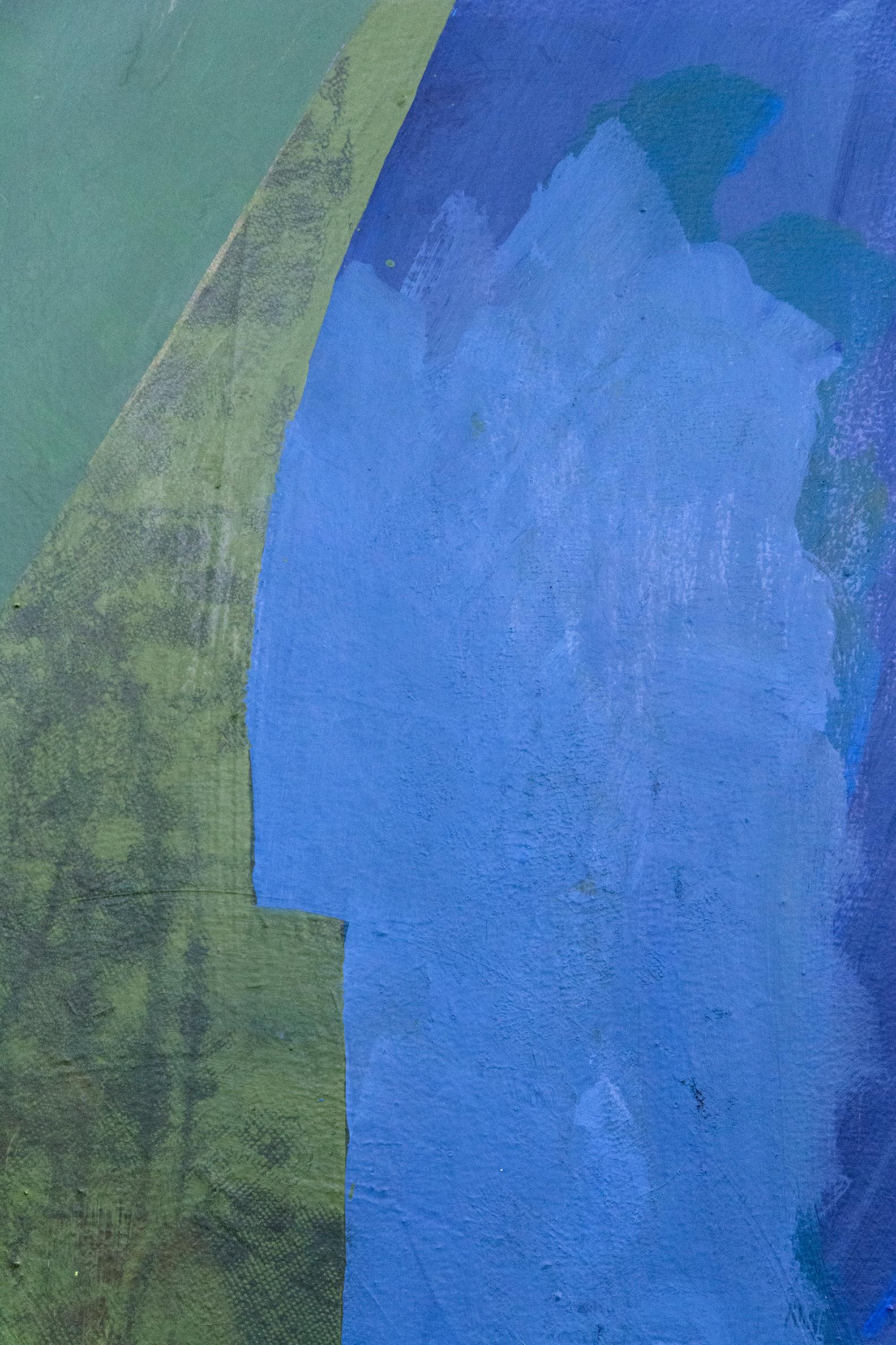 Single Leaf With Red - vibrante, astratto, cubista, modernista, acrilico su tela - Painting di Otto Rogers