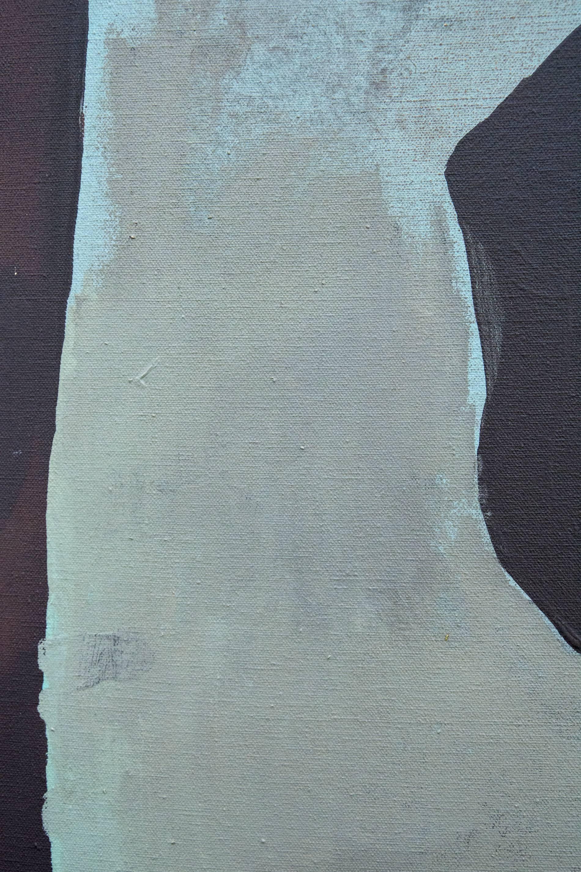 Albero singolo al chiaro di luna - marrone, blu, cubista, astratto, acrilico su tela - Painting Astratto di Otto Rogers