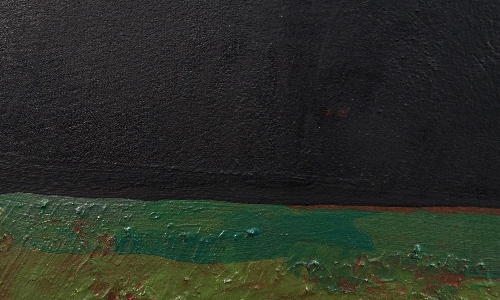 Paisaje sin título con cuadrado blanco - modernista, abstracto, acrílico sobre lienzo en venta 3