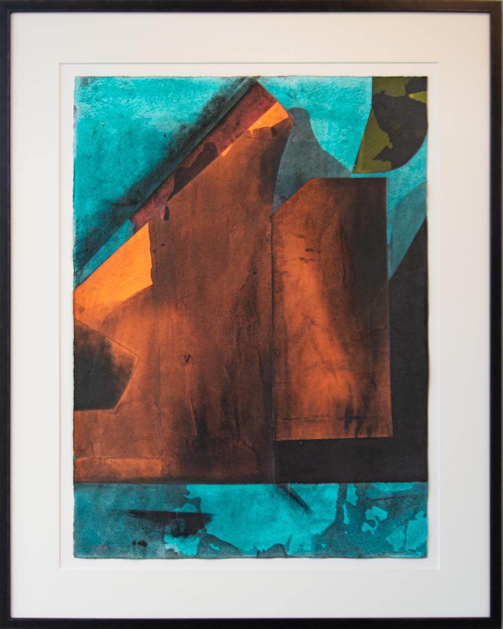 Untitled (Work on Paper) - vibrant, modernist abstract, mixed media on paper - Mixed Media Art by Otto Rogers