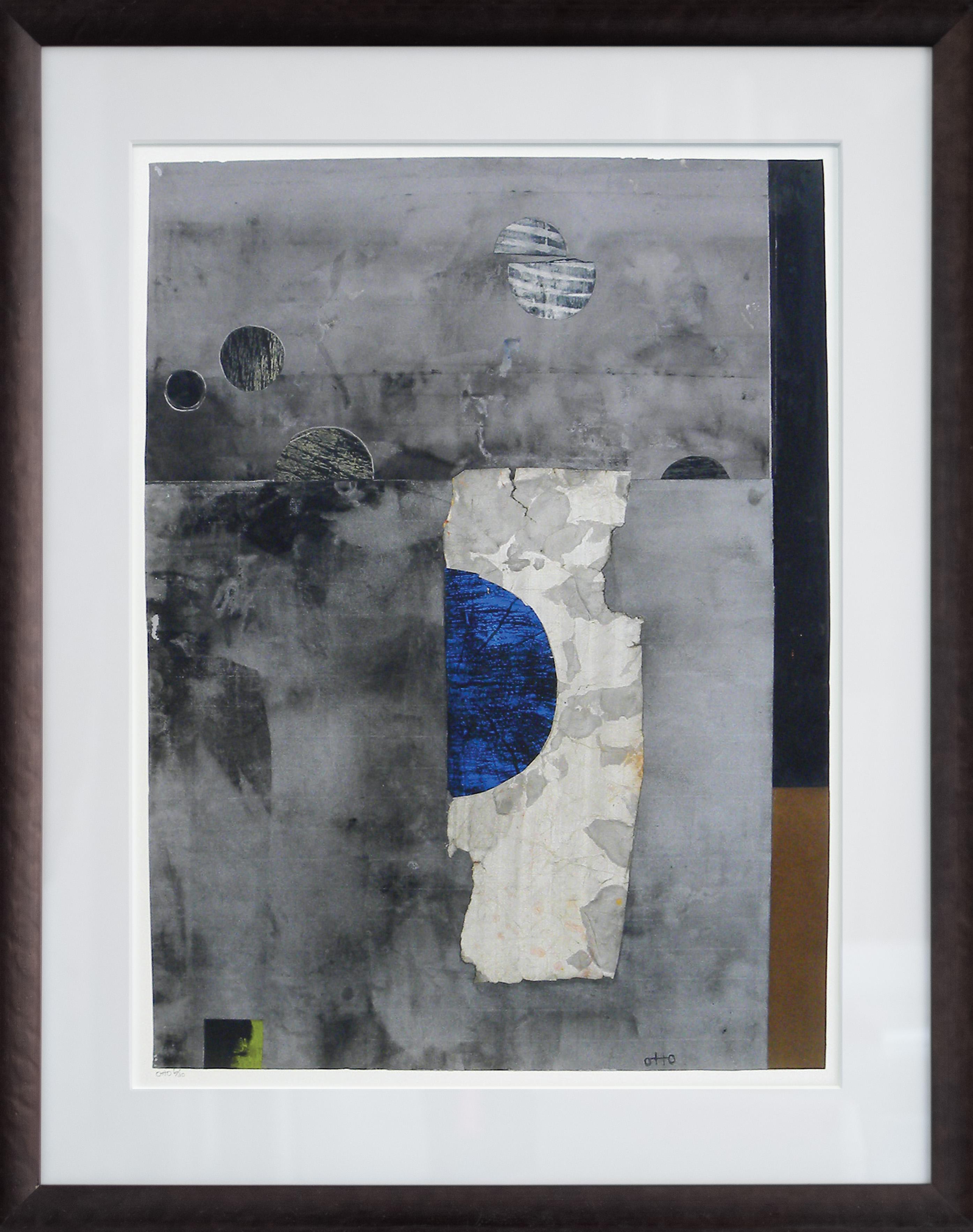 Moon Drama 3/20 - intimate, abstract, mixed media on paper - Print by Otto Rogers