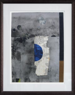 Moon Drama 5/20 - intimate, abstract, mixed media on paper