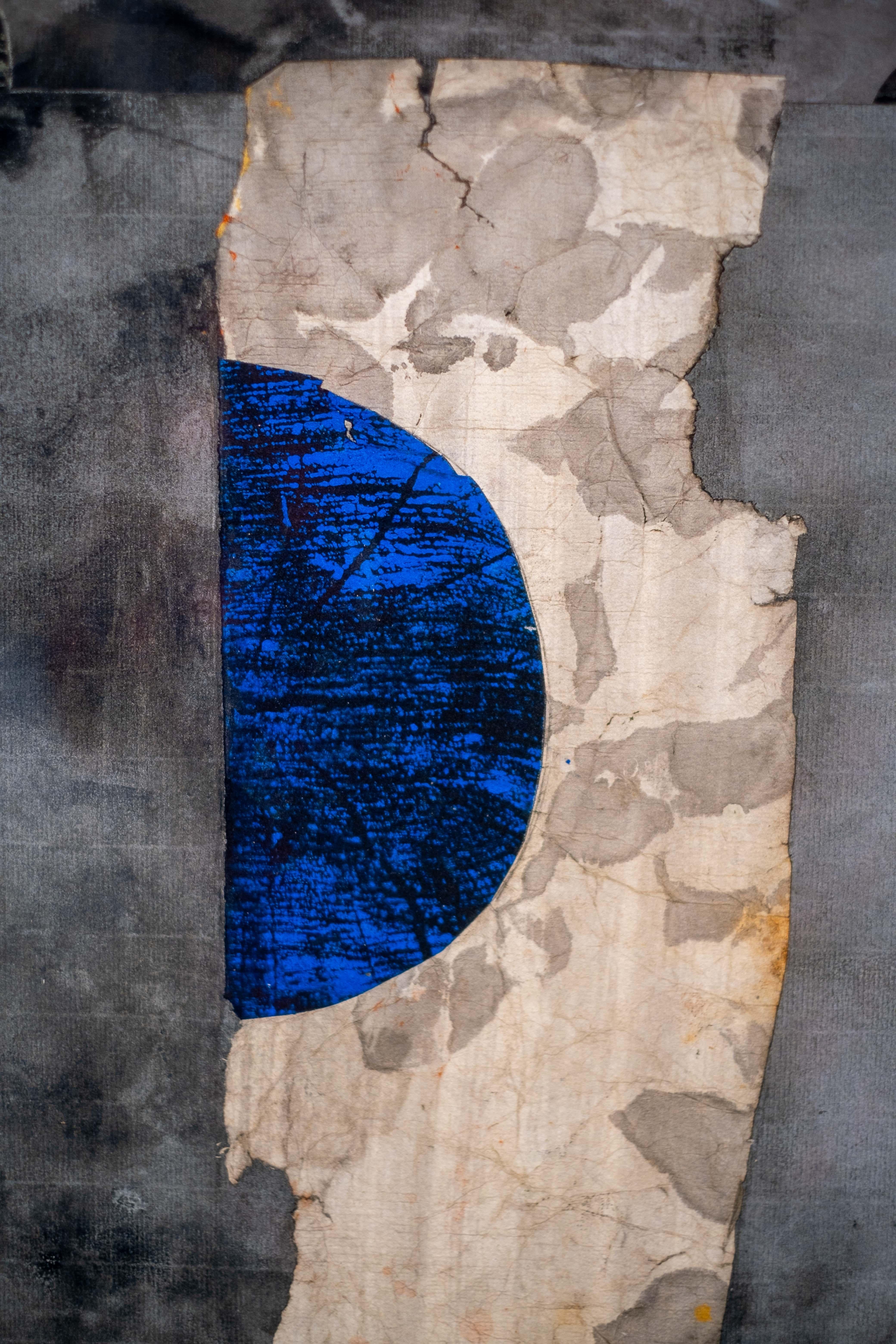 Moon Drama 3/20 - intimate, abstract, mixed media on paper - Abstract Print by Otto Rogers