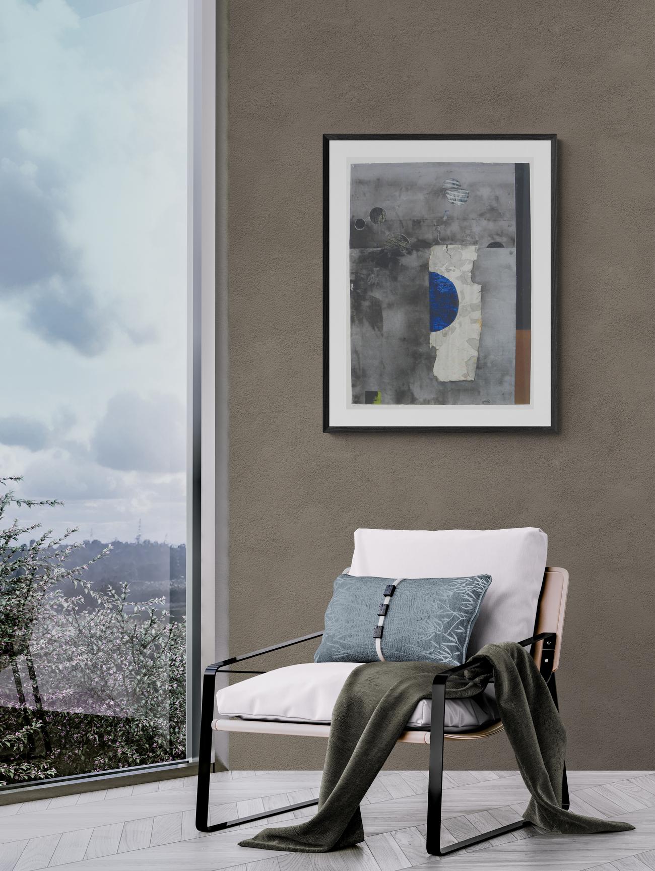 A darkening sky is illuminated by the eclipsed view of a bold deep blue moon in this contemplative piece by Otto Rogers. He was seen as a ‘big attack painter’ by the renowned art critic Clement Greenberg. As one of Canada’s preeminent modernist