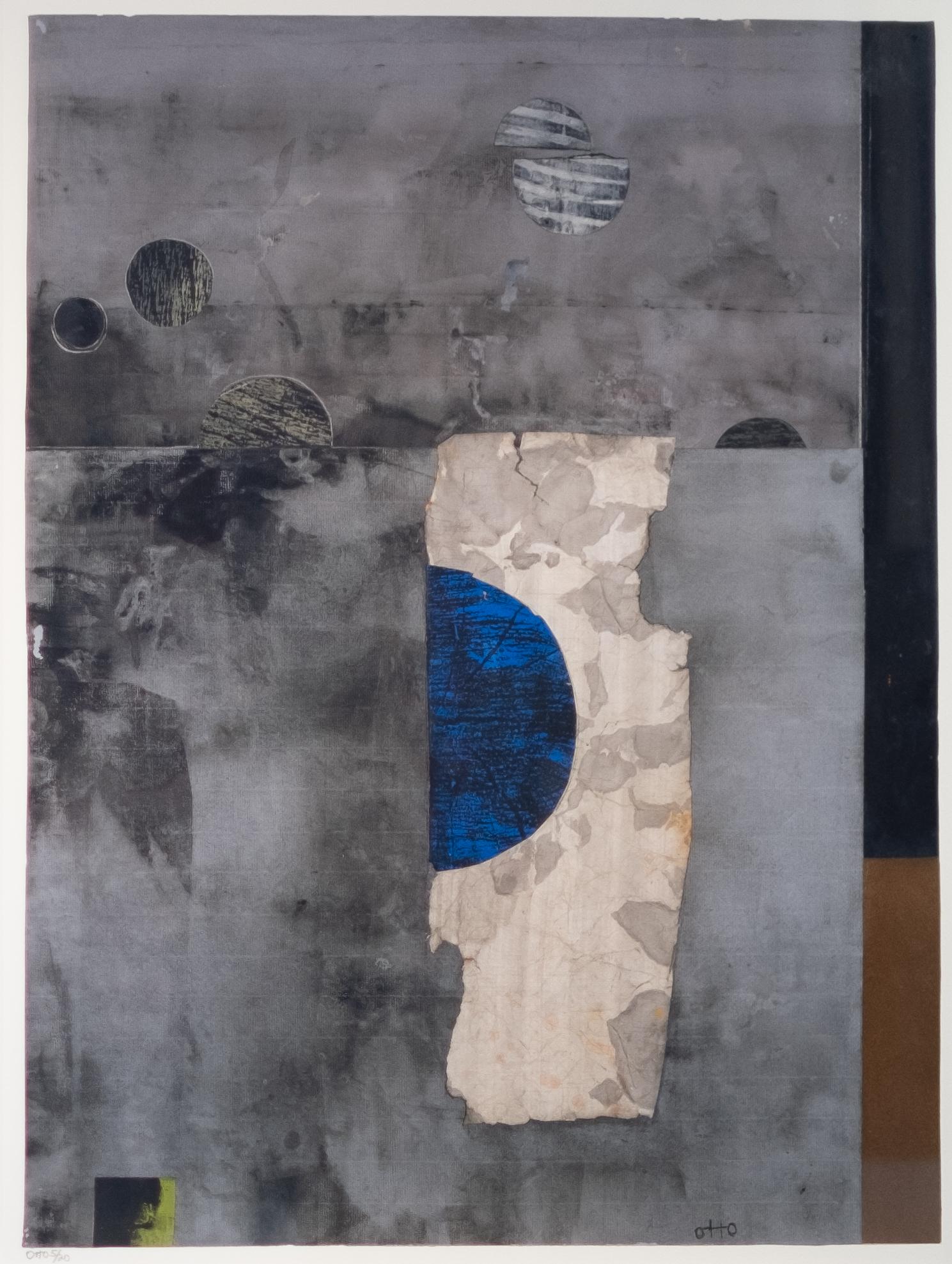 Abstract Print di Otto Rogers - Moon Drama 5/20 - intimo, astratto, tecnica mista su carta