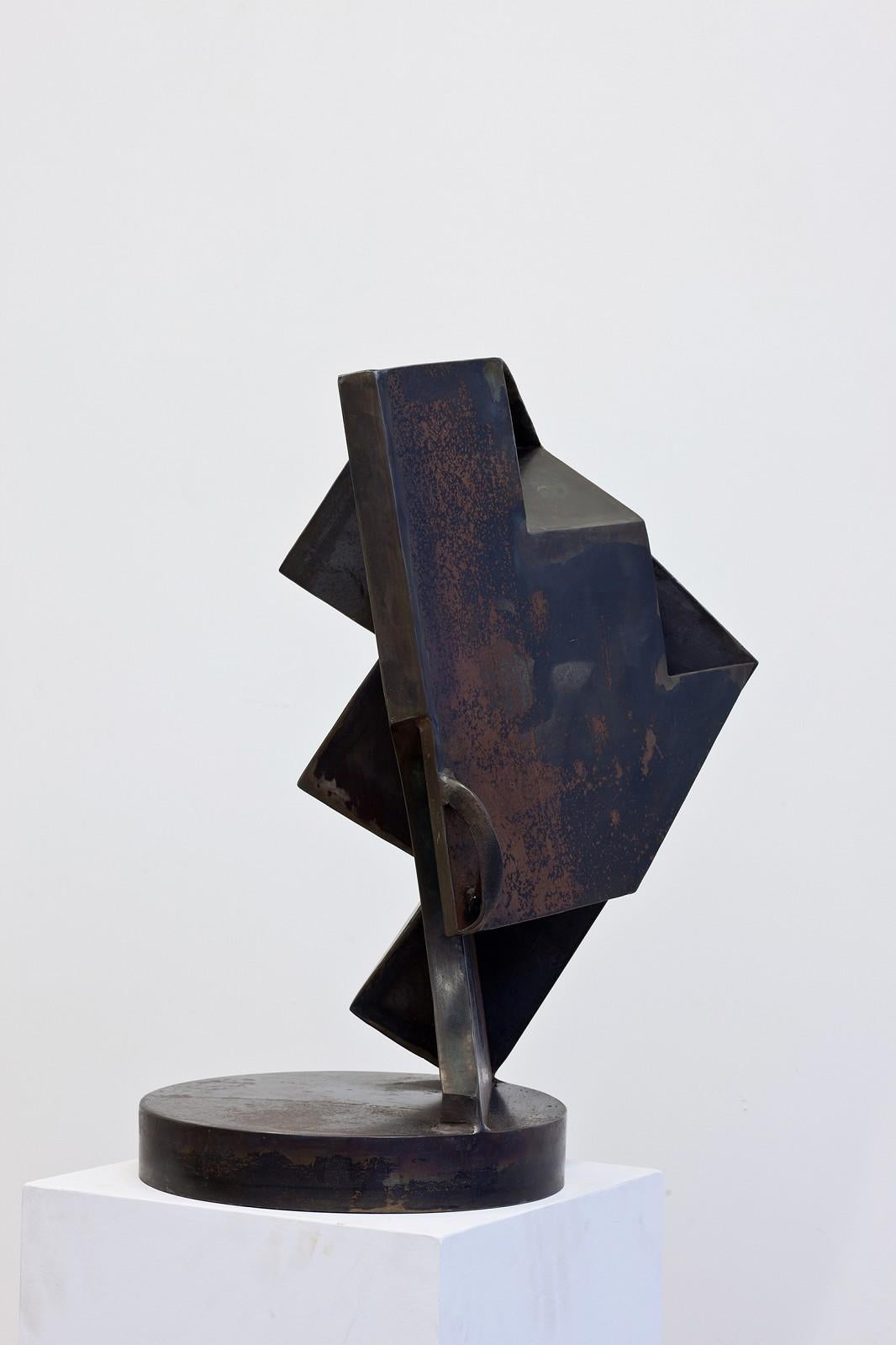 Architectural Dream - dark, dynamic, abstract modernist, steel sculpture - Sculpture by Otto Rogers