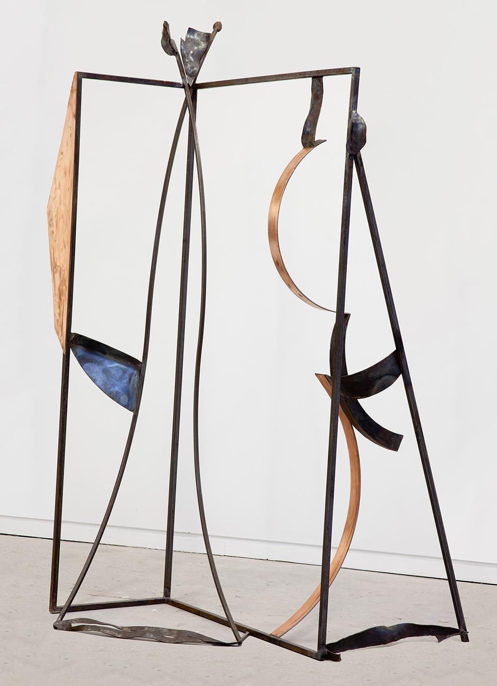 Symphonic Score - tall, dynamic, abstract modernist, steel and copper sculpture - Abstract Sculpture by Otto Rogers