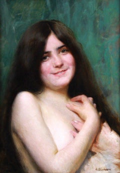 "female Nude" oil on canvas by Otto Scholderer (1834-1902)