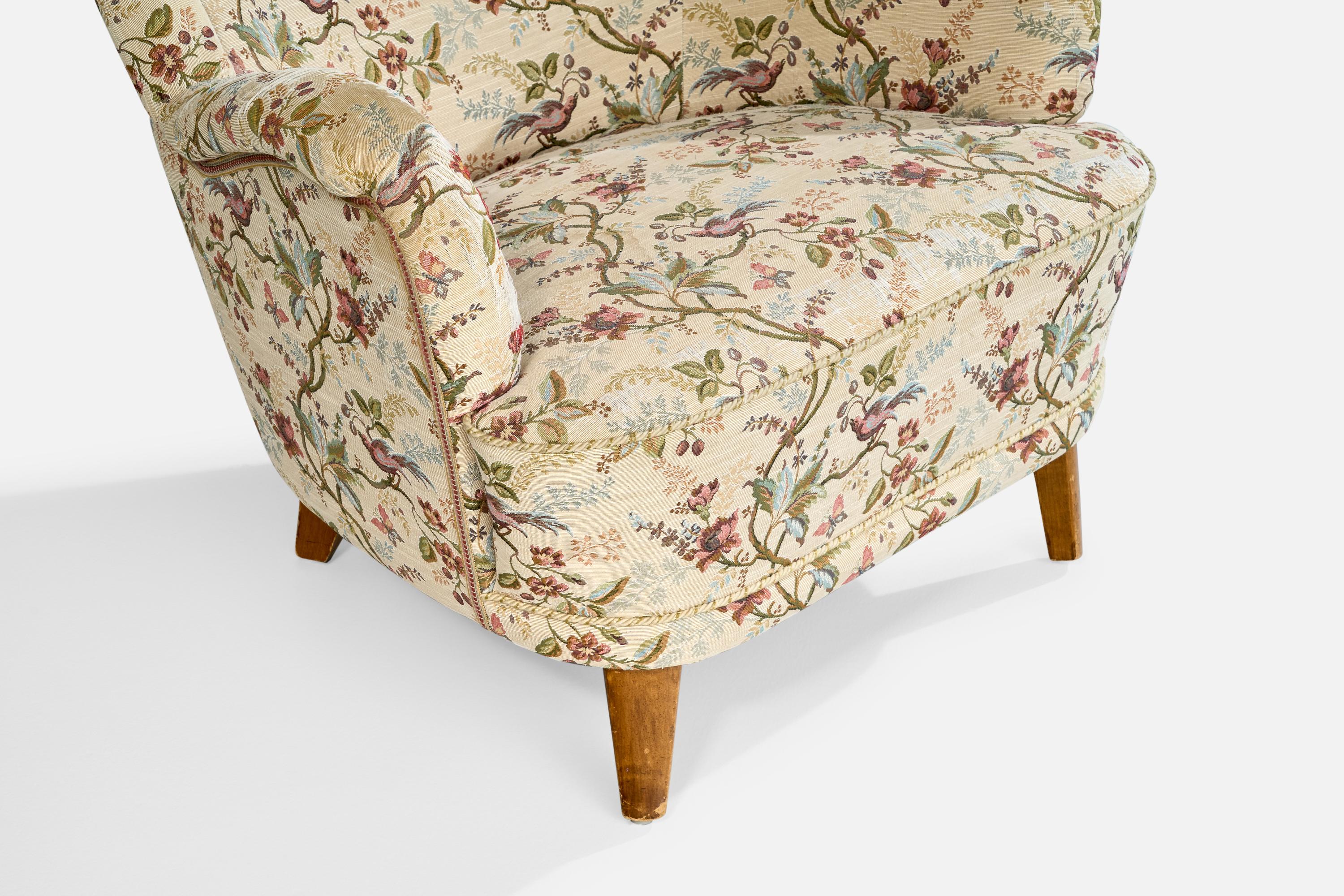 Attribution Otto Schultz, chaise longue, bois, tissu, Suède, années 1940 en vente 5