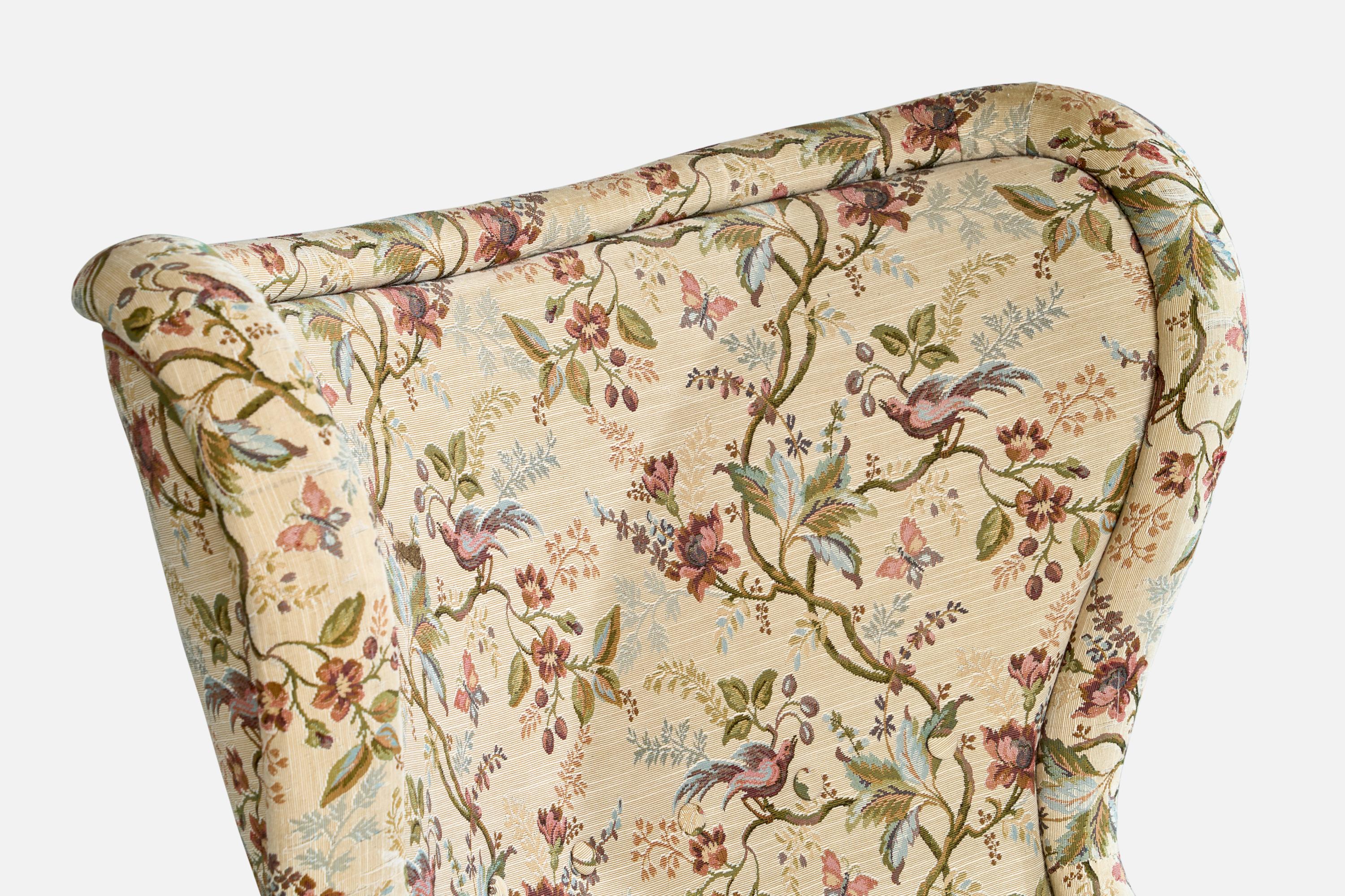 Attribution Otto Schultz, chaise longue, bois, tissu, Suède, années 1940 Bon état - En vente à High Point, NC