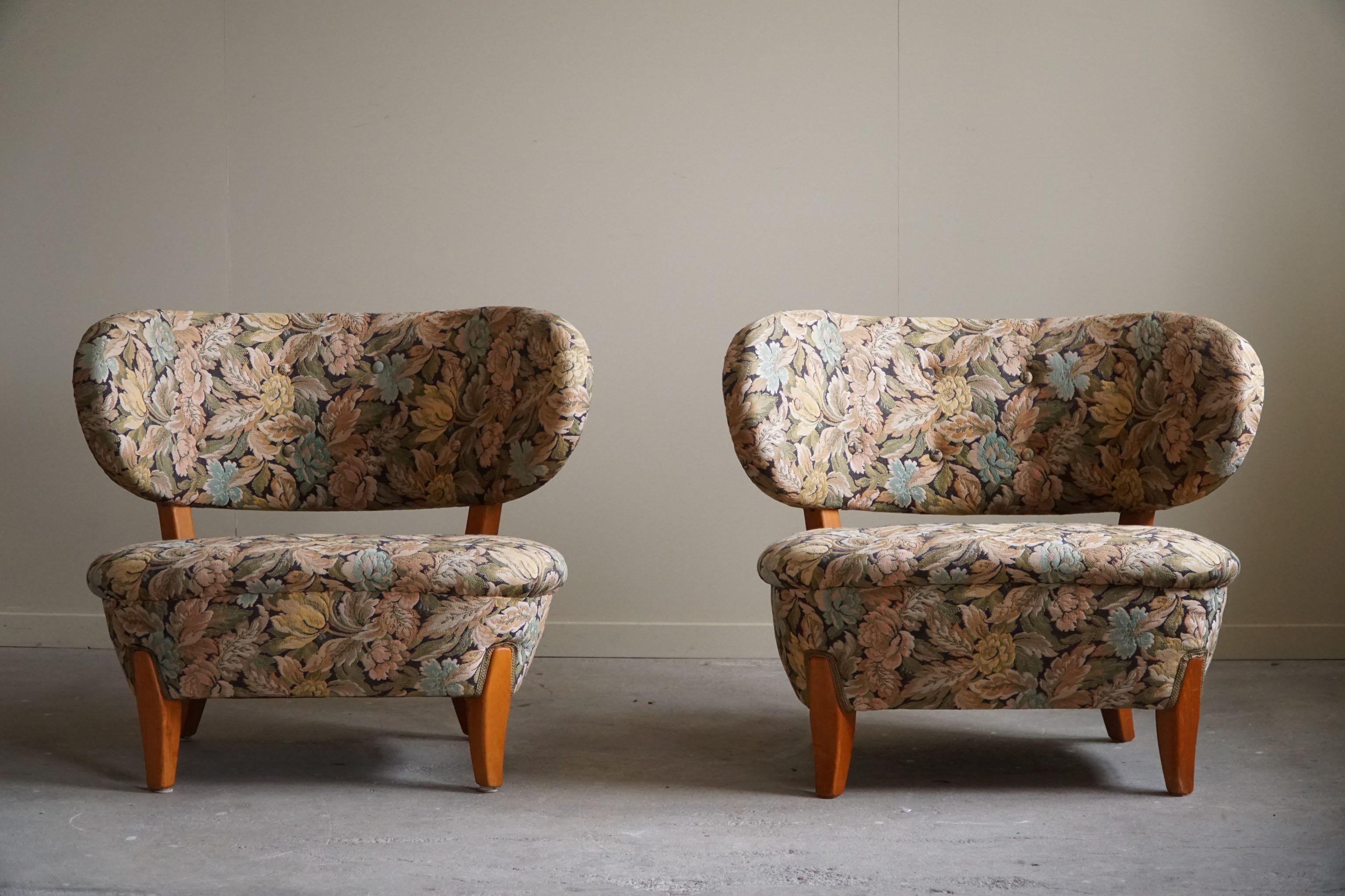 Otto Schulz, A Pair of Lounge Chairs, Jio Möbler, Swedish Modern, 1950s For Sale 12