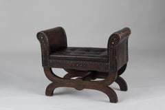 Sgabello in pelle Art Deco di Otto Schulz per Boet